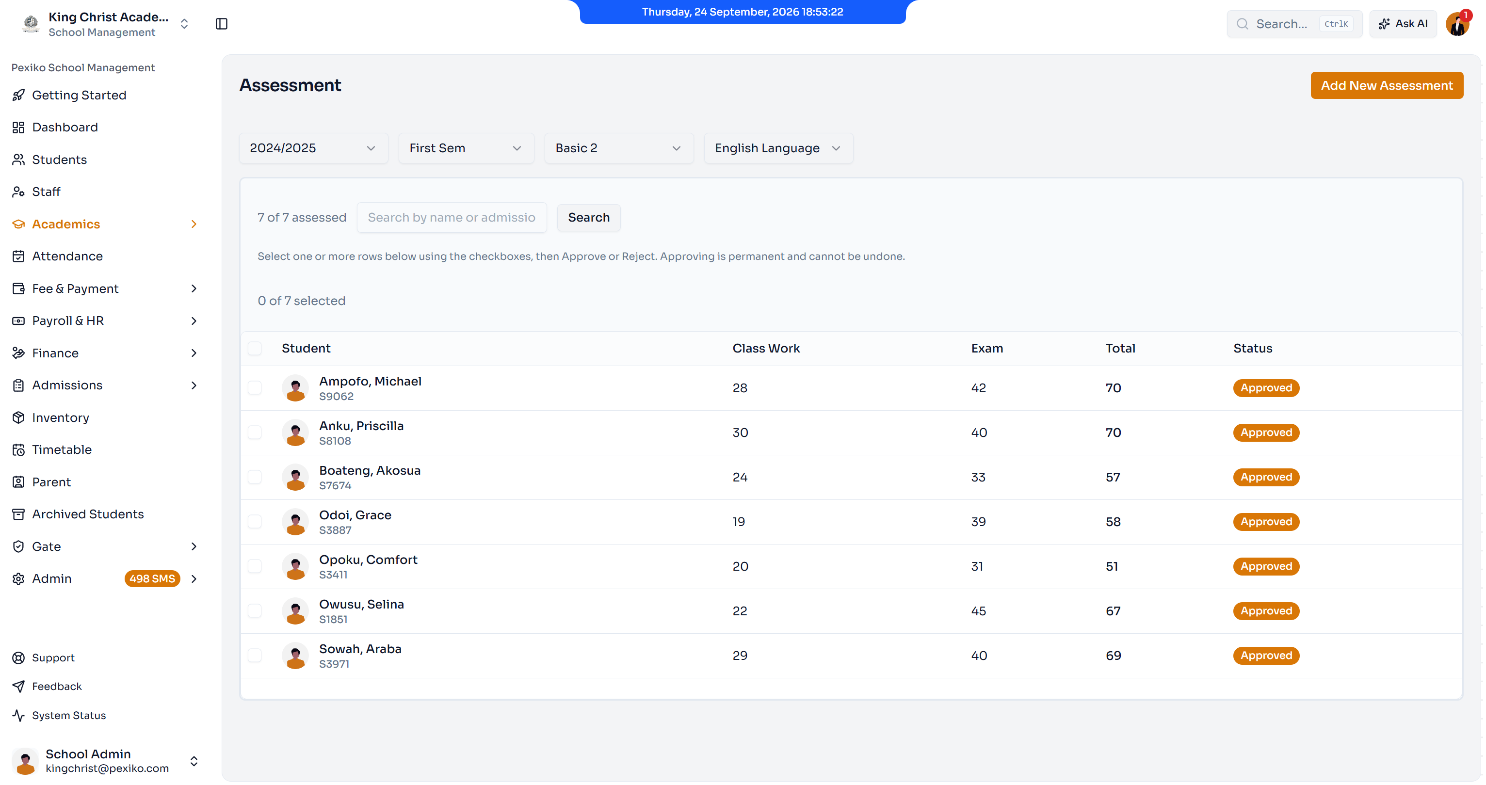 Pexiko assessment page